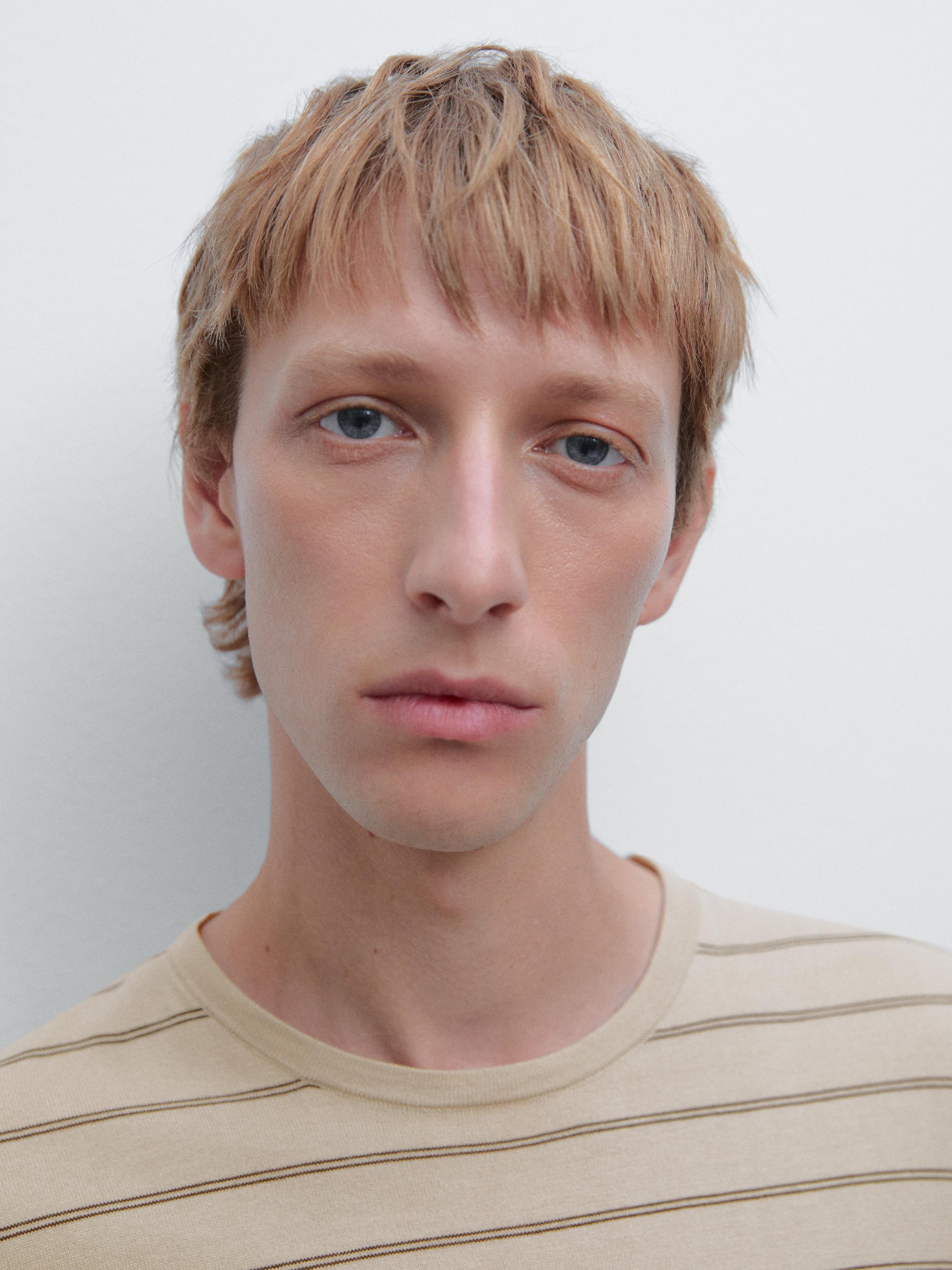 Striped lightweight knit T-shirt